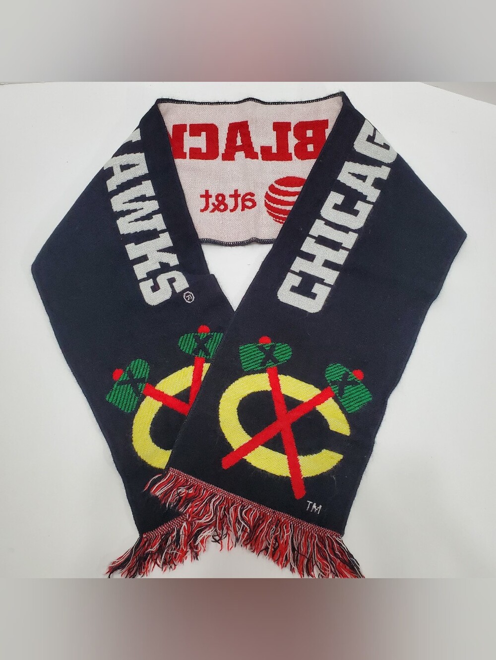 Chicago Blackhawks Unisex Winter Scarf   Black Red & White 54x8" Kick 10